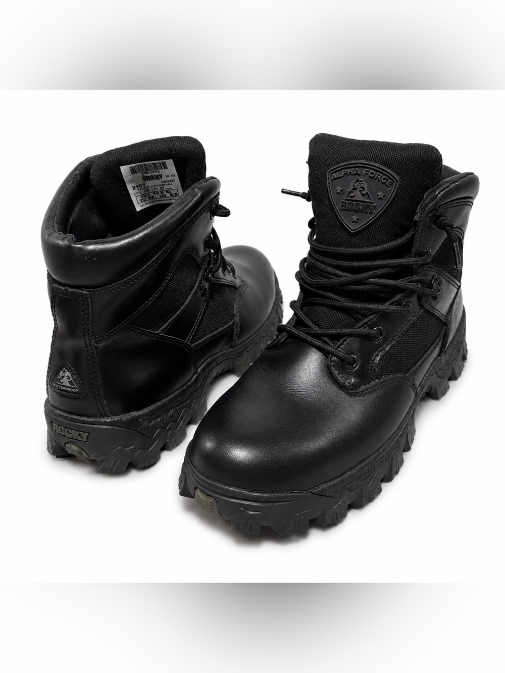 Rocky Alpha Force 6” Duty Waterproof Boots Men’s 10.5 Black Tactical Work Boots
